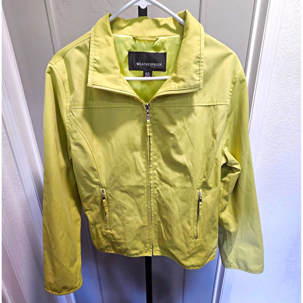 Weatherproof Women's M Green Apple Lightweight Zip Jacket